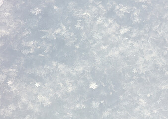 White snowflakes in winter as an abstract background. Texture