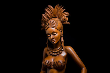 Wood Carving Statue of the Orisha Yemaya