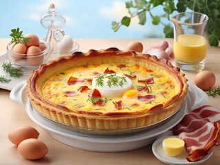 pizza with mozzarella and tomatoes, pizza with eggs , juice and tomatoes