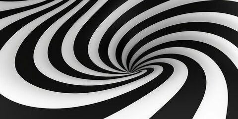 Black and white Spiral hypnotic whirlpool shape, Hypnotize background - obrazy, fototapety, plakaty