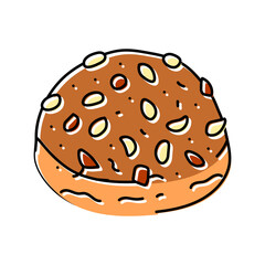 almond bun food meal color icon vector. almond bun food meal sign. isolated symbol illustration