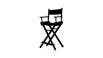 Film director high chair, black isolated silhouette