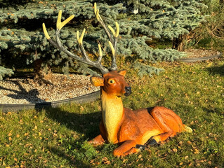 Artificial deer in the park