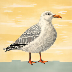 Obraz premium Close-up drawing of a seagull