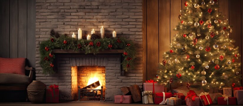 Festive decorations and cozy home create a warm, winter ambiance for Christmas.