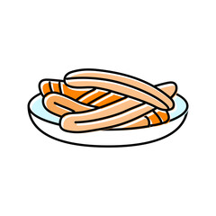 churros chocolate sweet food color icon vector. churros chocolate sweet food sign. isolated symbol illustration