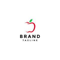 Fototapeta premium Abstract Apple Silhouette Line Design. Simple Apple Silhouette Logo Design.