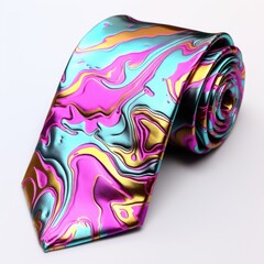 shiny smooth reflective colorful tie