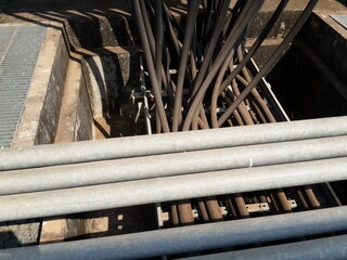 Place steel pipe across the cable trench of the transformer
