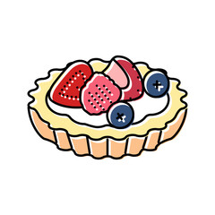fruit tart sweet food color icon vector. fruit tart sweet food sign. isolated symbol illustration