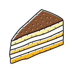 tiramisu slice sweet food color icon vector. tiramisu slice sweet food sign. isolated symbol illustration