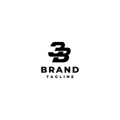 Simple Initial 3 and B Logo Design. Initial Letter Number 3B Logo Design.