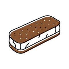 ice cream sandwich food snack color icon vector. ice cream sandwich food snack sign. isolated symbol illustration