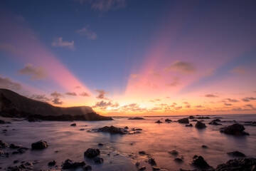 sunset over the sea Fiji