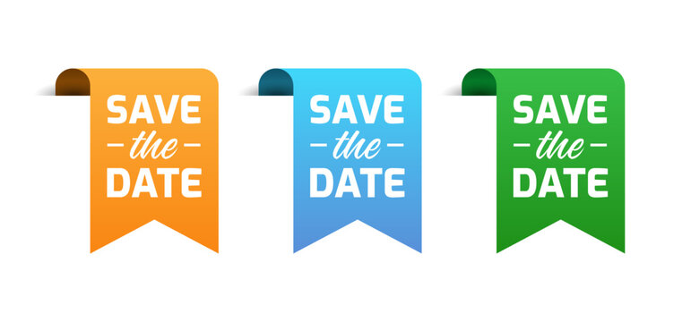 Save the date tag label bookmark illustration