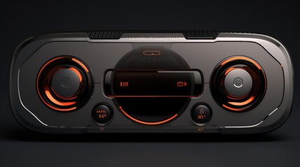 Car radio. Multimedia system display of modern car