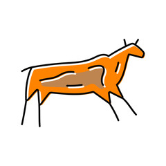 cave paintings human evolution color icon vector. cave paintings human evolution sign. isolated symbol illustration