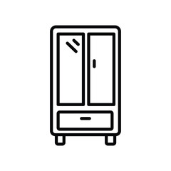 wardrobe icon with white background vector stock illustration