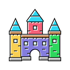 Fototapeta premium castle toy baby color icon vector. castle toy baby sign. isolated symbol illustration