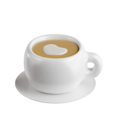 3D Illustration of Velvety Coffee Latte Infused with Smoothness