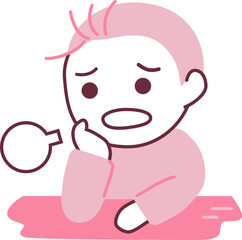 ため息をついて困っている人のイラスト