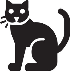 cat black line, icon