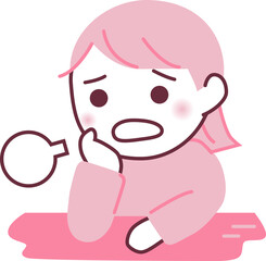 ため息をついて困っている人のイラスト