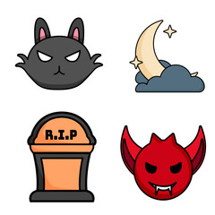 Halloween Delights: A Collection of Spooky Icons.