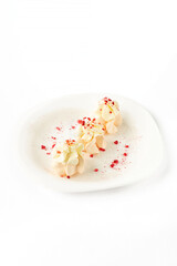 Sweet dessert on a white background
