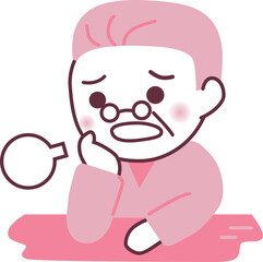 ため息をついて困っている人のイラスト