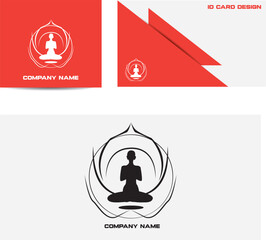 Illustrator monochrome style yoga logo design