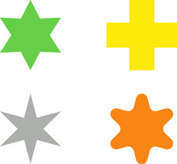 Geometric shape. Basic geometric shapes such as arrow, triangle, square, circle, trapezium, heart, star, rhombus, polygon, rectangle, parallelogram, pentagon for education. Vector illustration.