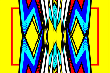 vector abstract racing background design with a unique striped pattern and a combination of bright colors and a star effect