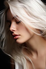 Fototapeta premium A woman with a beautiful flowing hair