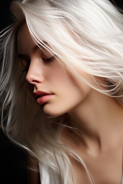 A woman with a beautiful flowing hair