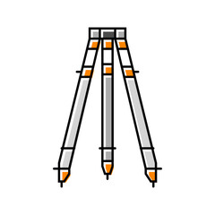 surveyors tripod civil engineer color icon vector. surveyors tripod civil engineer sign. isolated symbol illustration