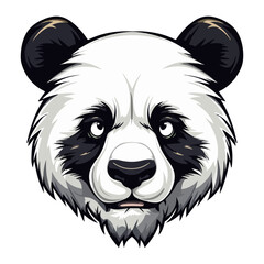 Panda Portrait Sticker, Panda head mascot logo illustration, Panda character, generative ai