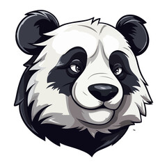 Panda Portrait Sticker, Panda head mascot logo illustration, Panda character, generative ai