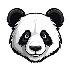 Panda Portrait Sticker, Panda head mascot logo illustration, Panda character, generative ai