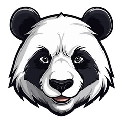 Panda Portrait Sticker, Panda head mascot logo illustration, Panda character, generative ai