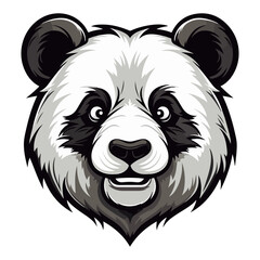 Panda Portrait Sticker, Panda head mascot logo illustration, Panda character, generative ai