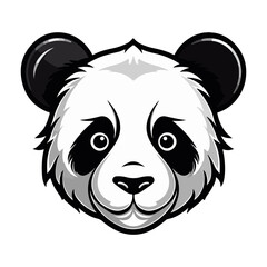 Panda Portrait Sticker, Panda head mascot logo illustration, Panda character, generative ai