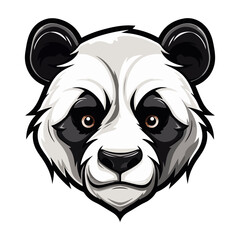 Panda Portrait Sticker, Panda head mascot logo illustration, Panda character, generative ai