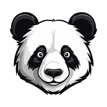 Panda Portrait Sticker, Panda head mascot logo illustration, Panda character, generative ai