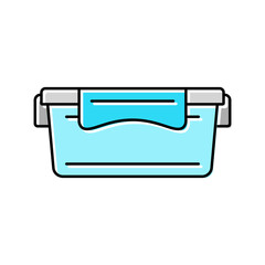 lunch box plastic container color icon vector. lunch box plastic container sign. isolated symbol illustration