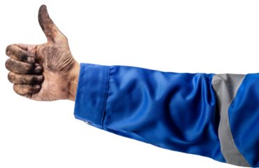 Mechanics hand Working diligently with dirty hands isolated on white background, Repair, Maintenance, Technical Support Customer Service Concept PNG File.
