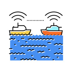 ship collision avoidance systems color icon vector. ship collision avoidance systems sign. isolated symbol illustration