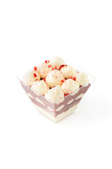 Sweet dessert on a white background