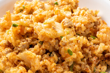 キムチ炒飯のアップ。
