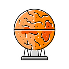 mars globe planet color icon vector. mars globe planet sign. isolated symbol illustration
